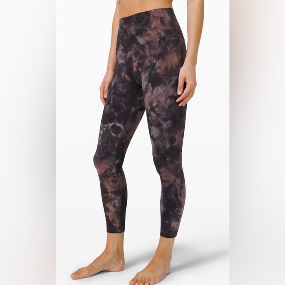 Pants - Lululemon Align Pant 25" *Diamond Dye Graphite Grey Pink Pastel size 6